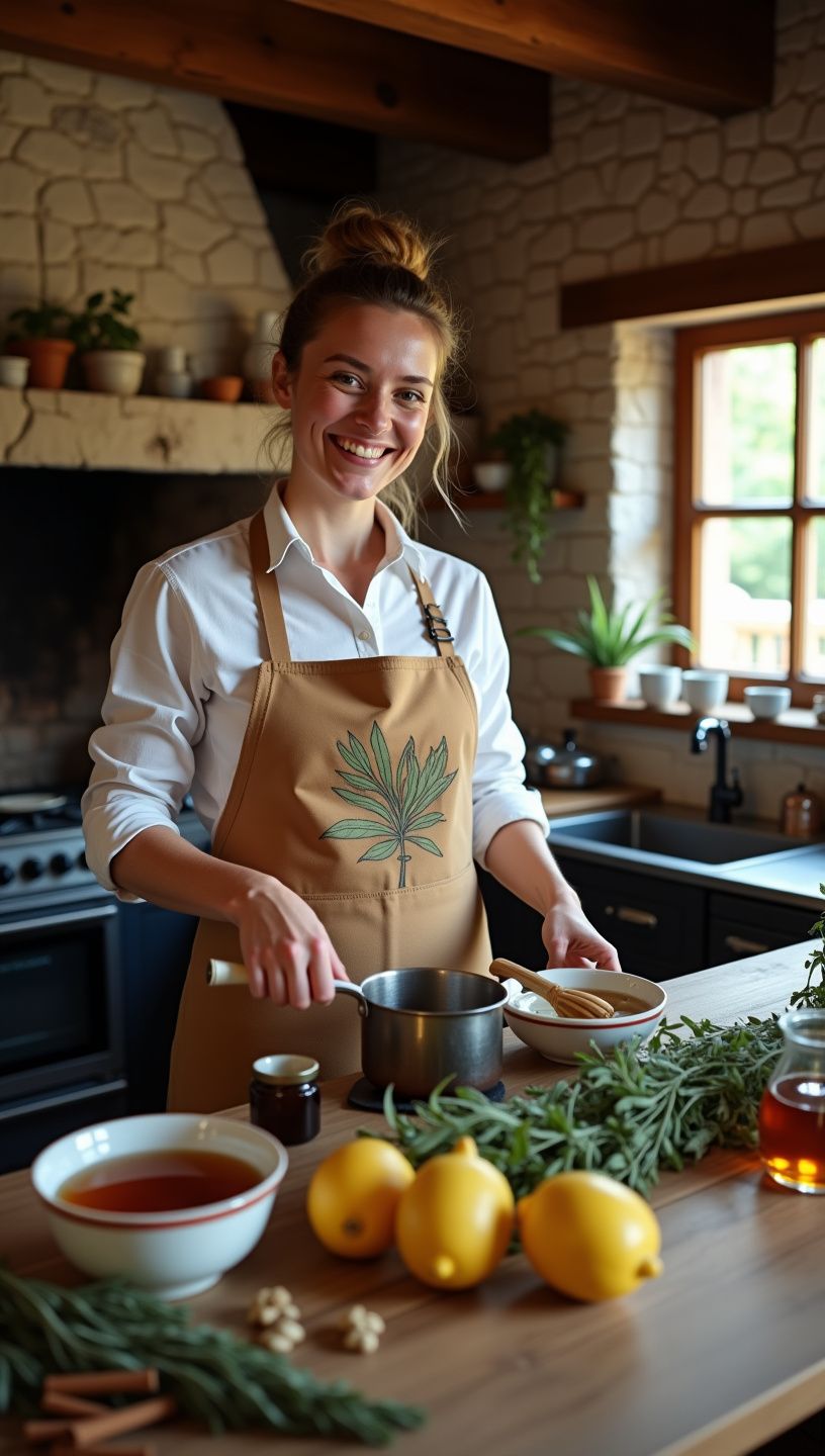 Δίσκος με ποικιλία βοτάνων και τσαγιών σε ξύλινη επιφάνεια.